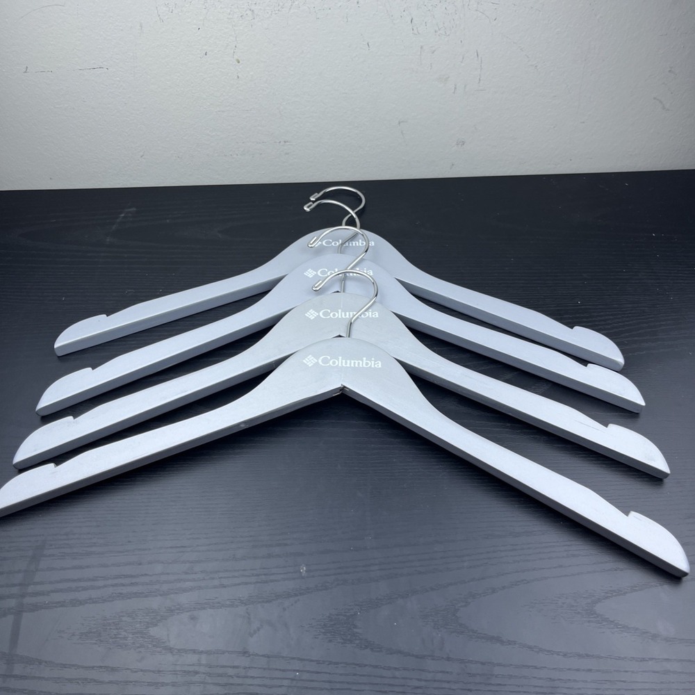 Columbia Sportswear Company Wooden Clothes‎ Hangers Gray Set of 4